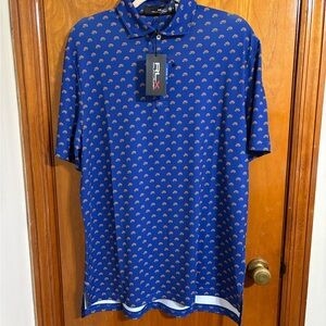 NWT Men’s RLX Ralph Lauren performance golf blue floral pattern polo medium